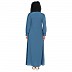 A-line abaya with potli buttons on front panel - French blue